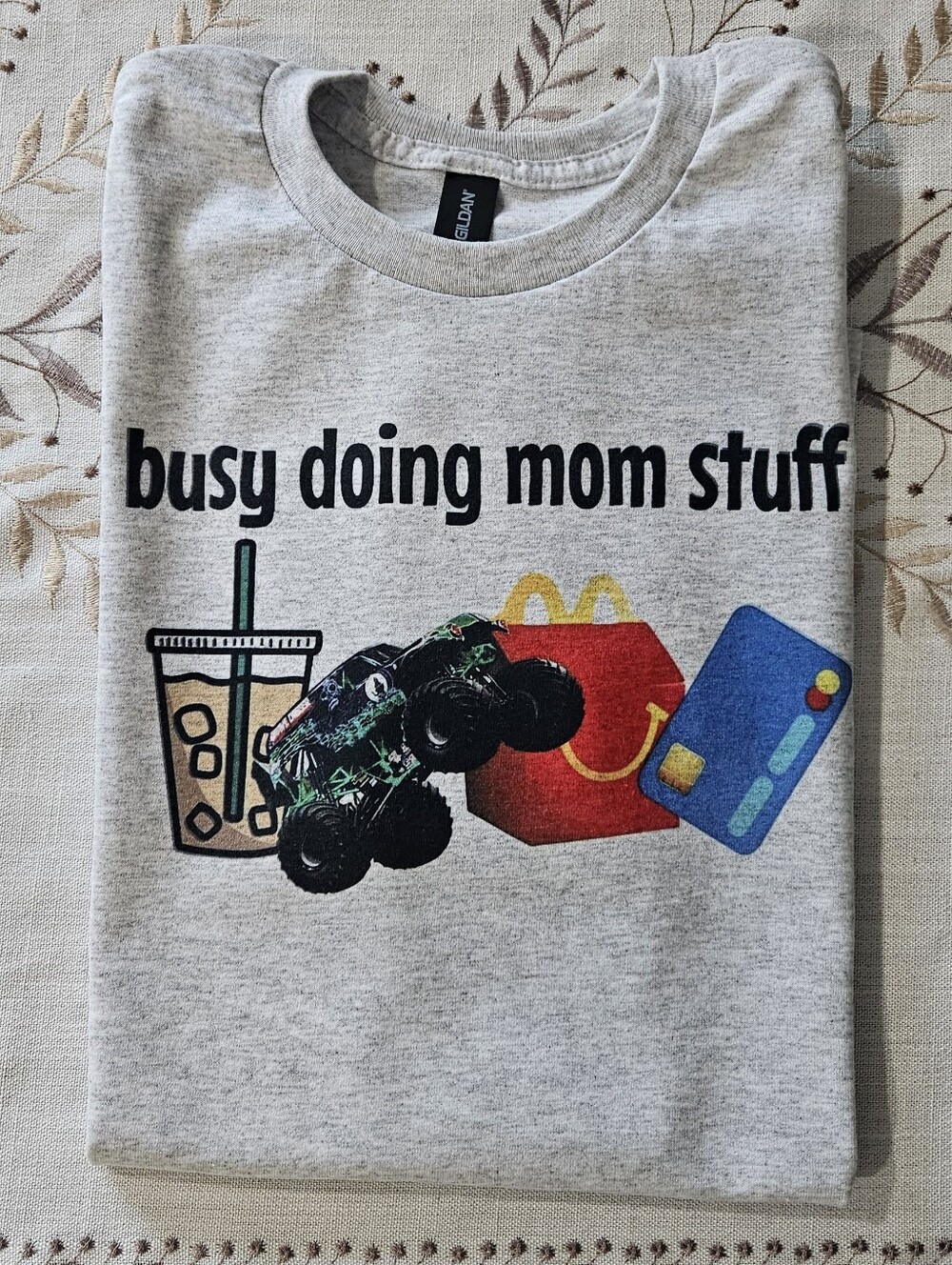 Mom shirt busy doing mom stuff humor monster truck cute coffee boy mama